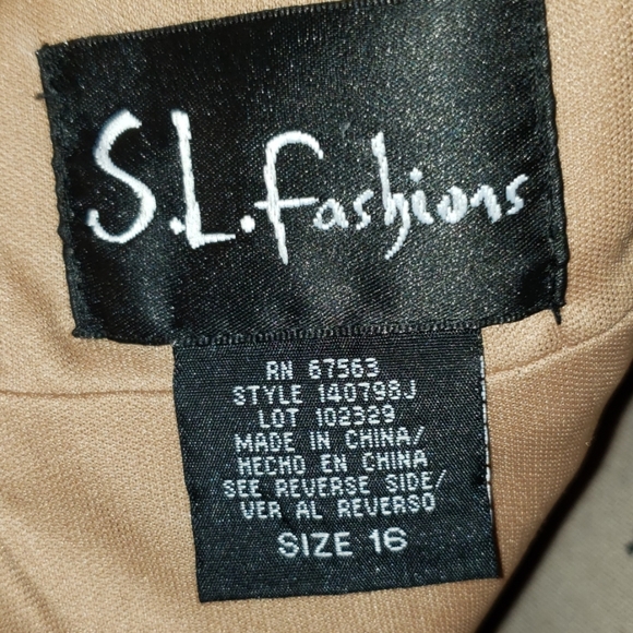 S.L. Fashions Lace Overlay Sequins A-line Dress - Picture 8 of 8